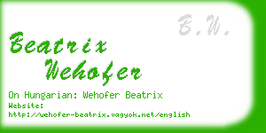 beatrix wehofer business card